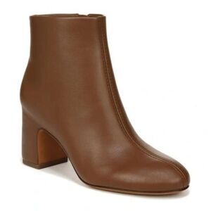 Vince Terri Leather High Heel Ankle Boots Brown 8 NWT